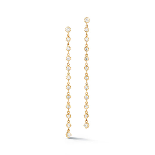 Diamond Bezel Drop Earrings