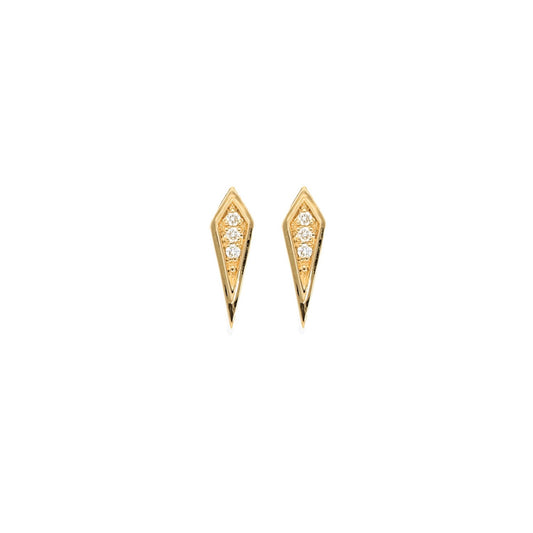 Diamond Mini Kite Shape Stud Earrings