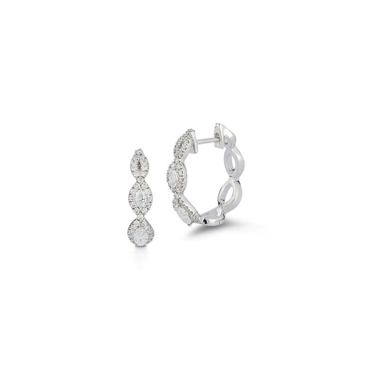 Marquise Diamond Huggie Earrings