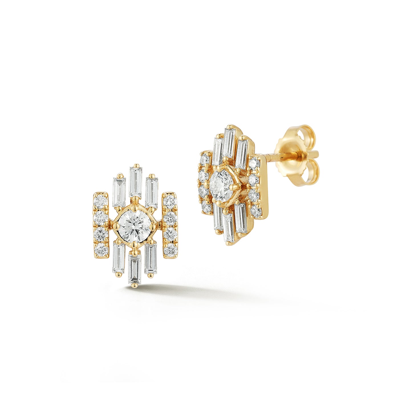 Art Deco Diamond Stud Earrings