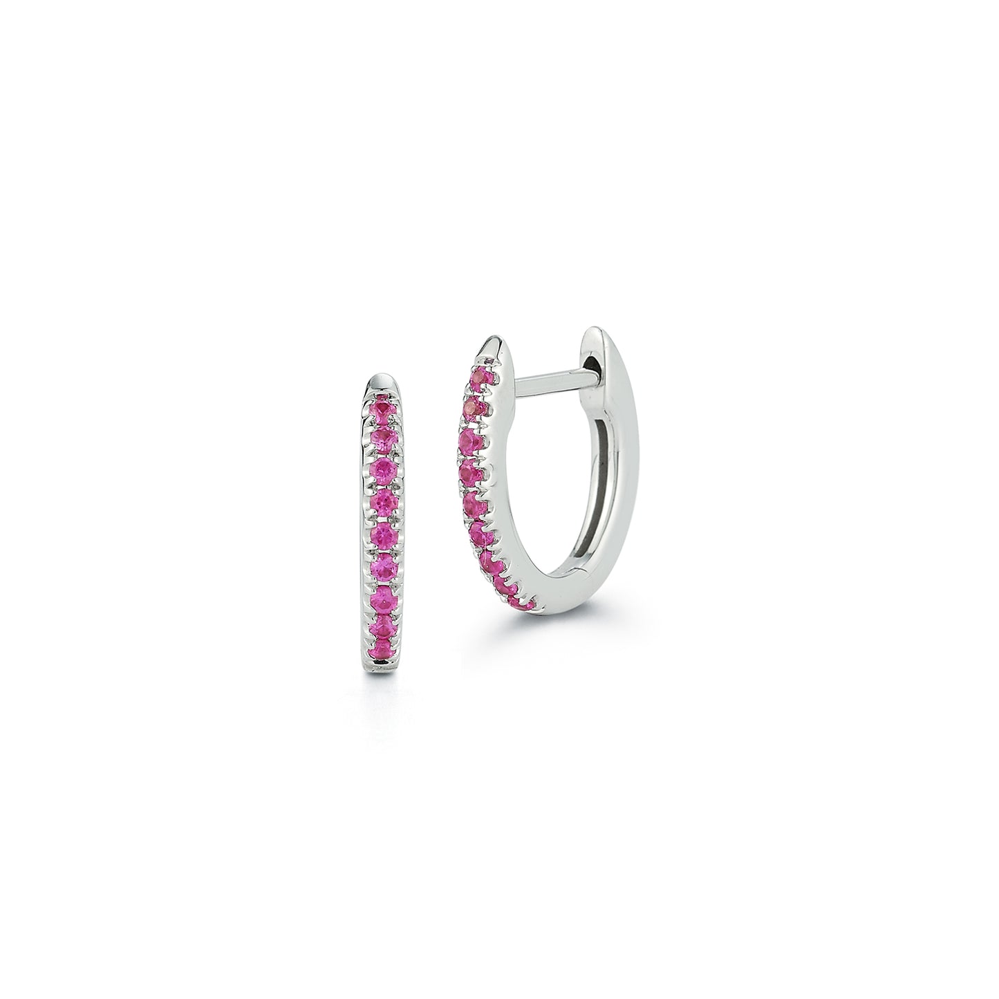 Pink Sapphire Huggie Earrings