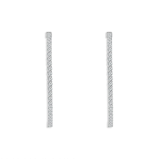 Diamond Hoops Earrings 2.00 ct tw 14k White Gold