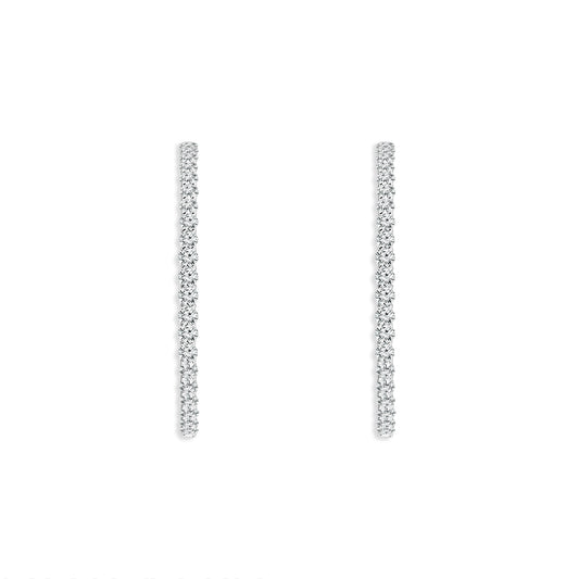 Diamond Hoops Earrings 3.00 ct tw 14k White Gold