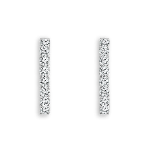 Diamond Fashion Earrings 1.13 ct tw 14k White Gold