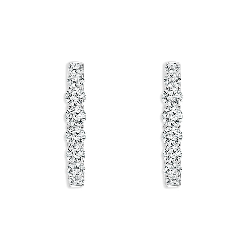 Diamond Hoops Earrings 5.00 ct tw 14k White Gold