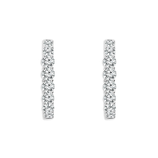 Diamond Hoops Earrings 5.00 ct tw 14k White Gold