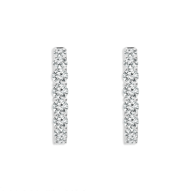 Diamond Hoops Earrings 6.00 ct tw 14k White Gold