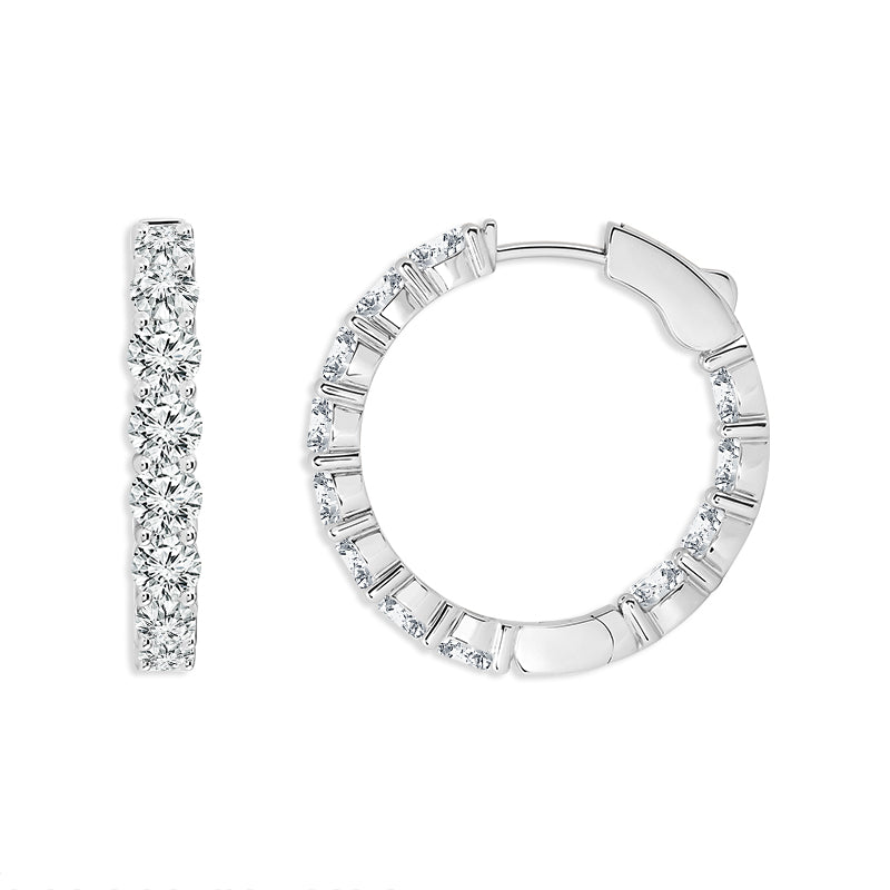 Diamond Hoops Earrings 6.00 ct tw 14k White Gold