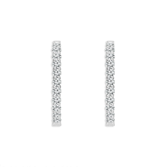 Diamond Hoops Earrings 1.00 ct tw 14k White Gold