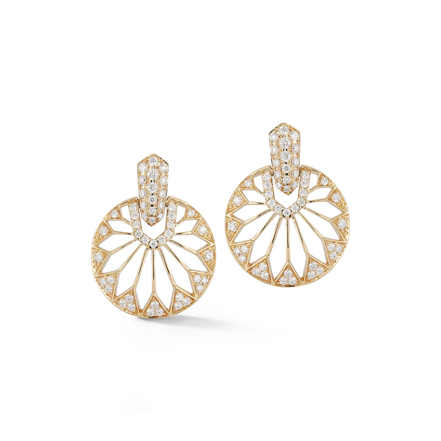 Round Sunburst Diamond Earrings