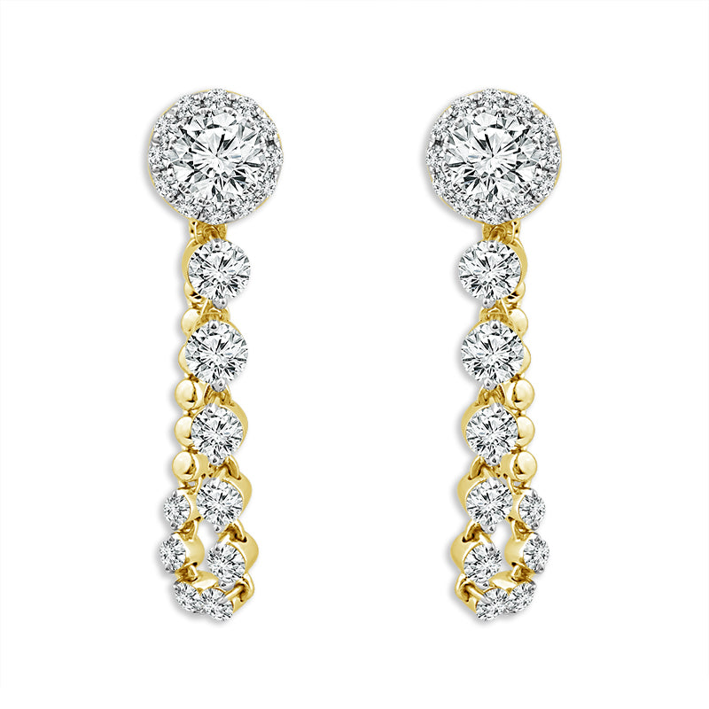 Diamond Fashion Earrings 2.50 ct tw 14k Yellow Gold