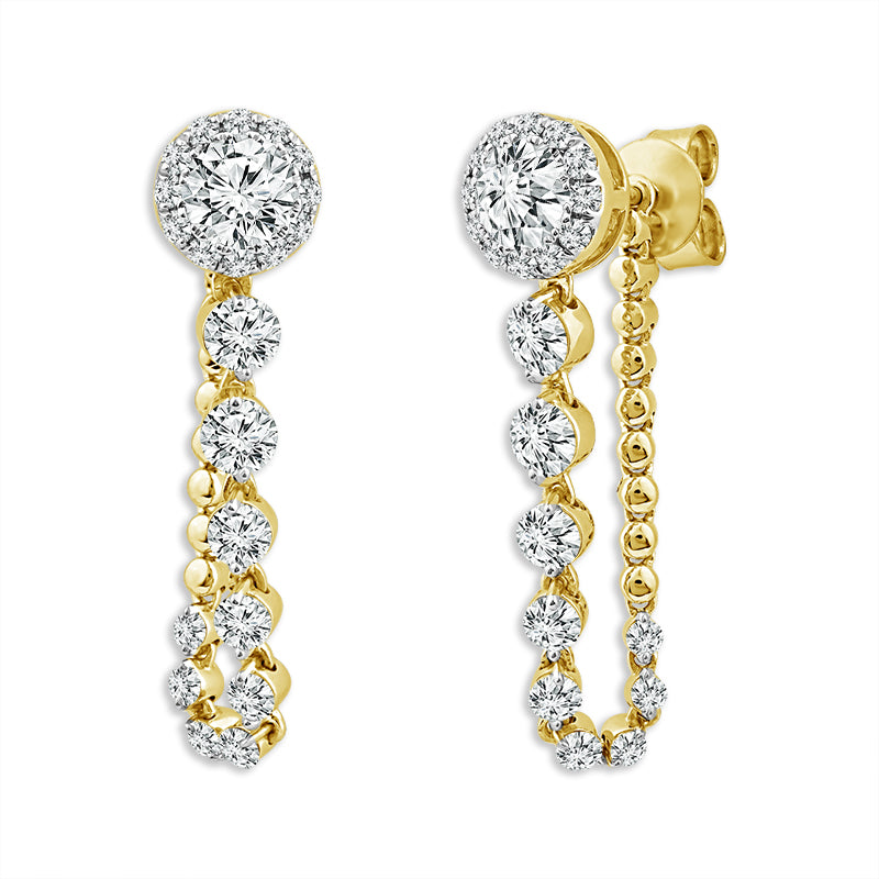 Diamond Fashion Earrings 2.50 ct tw 14k Yellow Gold