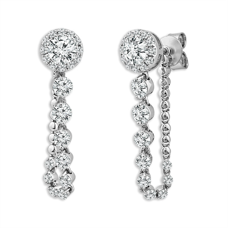 Diamond Fashion Earrings 2.50 ct tw 14k Yellow Gold