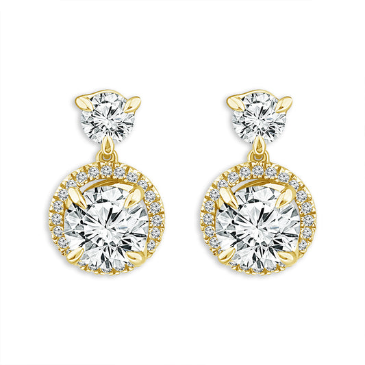 Diamond Fashion Earrings 5.25 ct tw 14k Yellow Gold