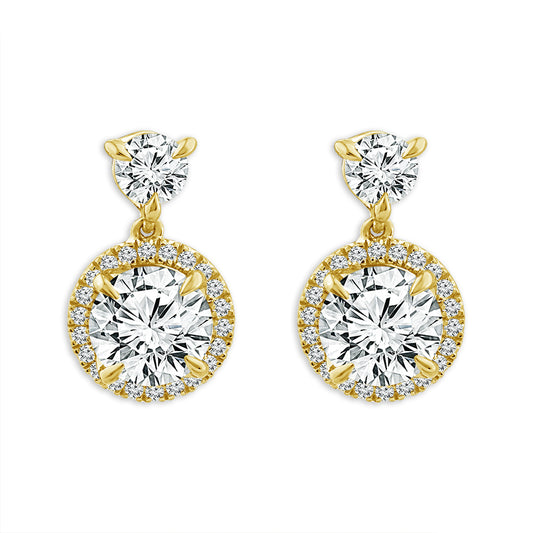 Diamond Fashion Earrings 4 ct tw 14k Yellow Gold