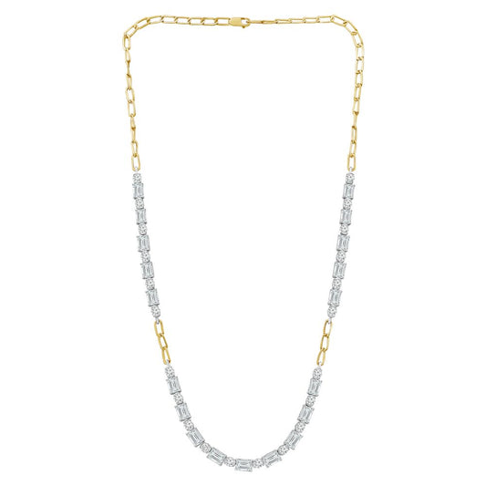 Diamond Fashion Necklace 11.75 ct tw 14k Yellow Gold 14k White Gold