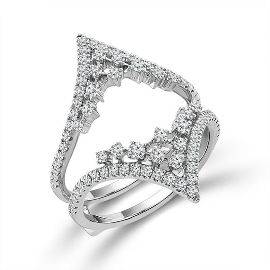 Diamond Fashion Guard Ring 0.75 ct tw 14k White Gold