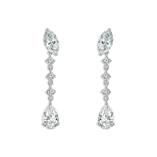 Diamond Fashion Earrings 2.25 ct tw 14k White Gold