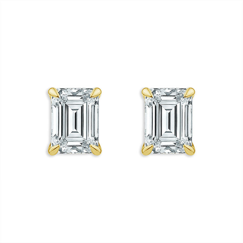 Diamond Solitaire Earrings 1.50 ct tw 14k Yellow Gold