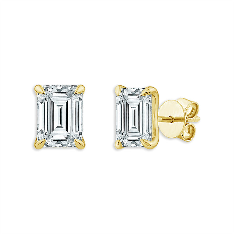 Diamond Solitaire Earrings 1.50 ct tw 14k Yellow Gold