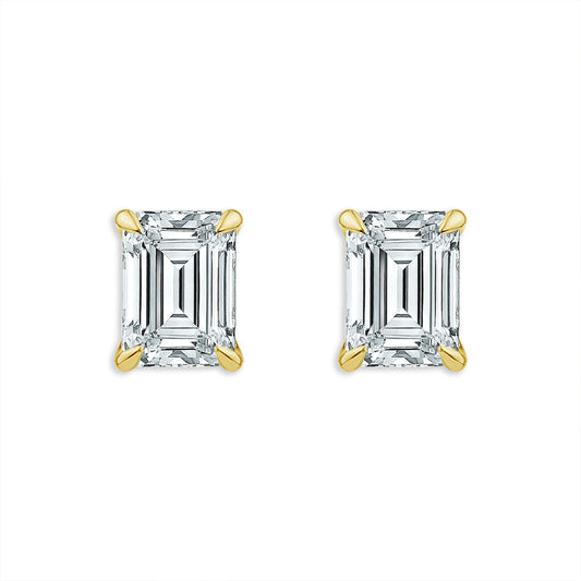 Diamond Solitaire Earrings 2 ct tw 14k Yellow Gold