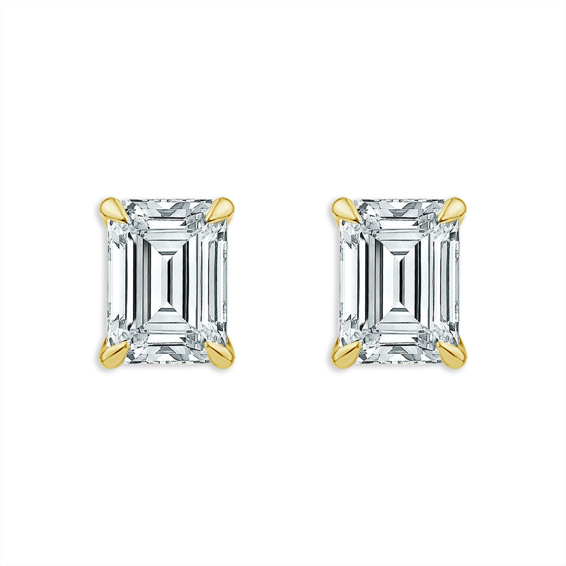 Diamond Solitaire Earrings 4 ct tw 14k Yellow Gold