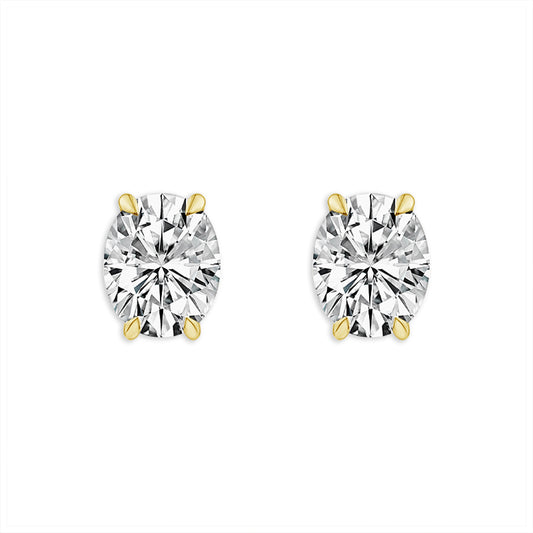 Diamond Solitaire Earrings 1.50 ct tw 14k Yellow Gold