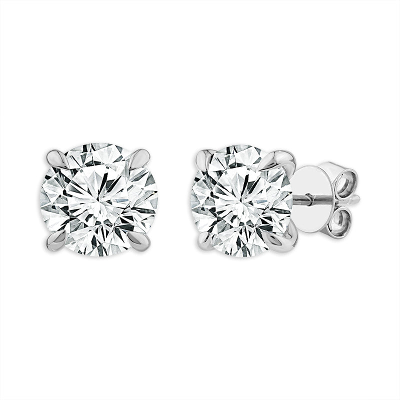 Diamond Solitaire Earrings 1.50 ct tw 14k Yellow Gold