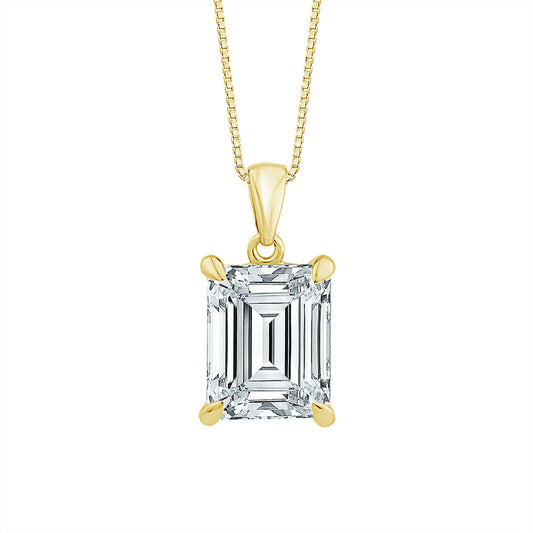 Diamond Solitaire Pendant 2 ct tw 14k Yellow Gold