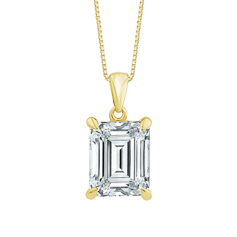 Diamond Solitaire Pendant 3 ct tw 14k Yellow Gold