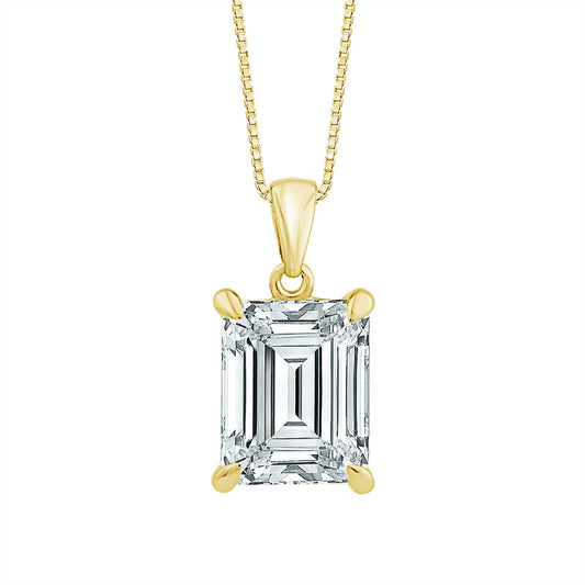 Diamond Solitaire Pendant 3 ct tw 14k Yellow Gold