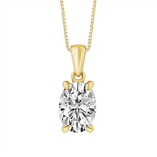 Diamond Solitaire Pendant 1.50 ct tw 14k Yellow Gold