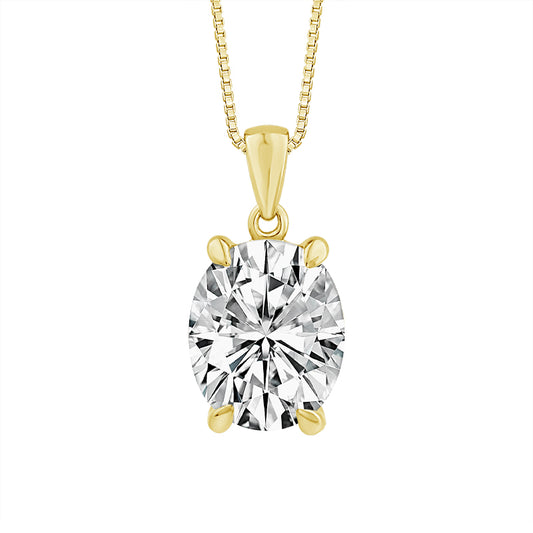 Diamond Solitaire Pendant 2 ct tw 14k Yellow Gold