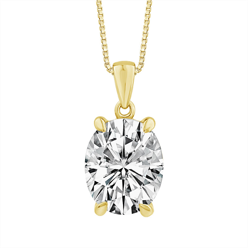 Diamond Solitaire Pendant 3 ct tw 14k Yellow Gold