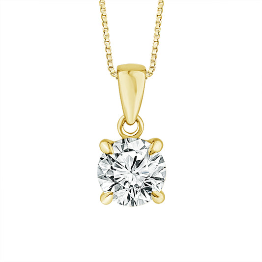 Diamond Solitaire Pendant 1 ct tw 14k Yellow Gold