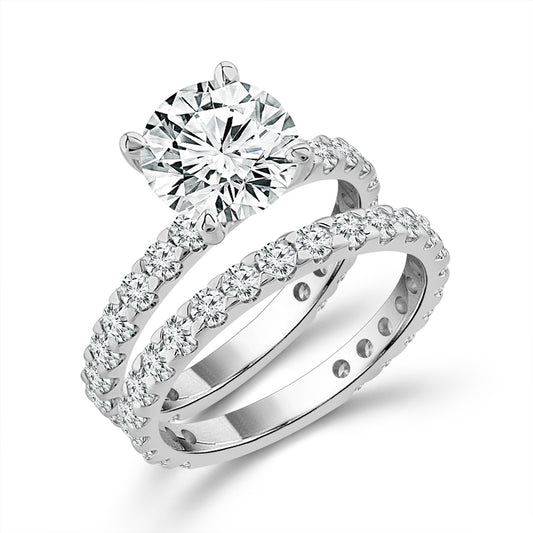 Diamond Bridal Set 1 ct tw Center RD 14k White Gold