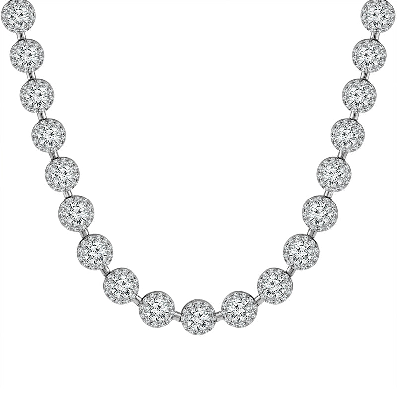 Diamond Fashion Necklace 15 ct tw 14k White Gold