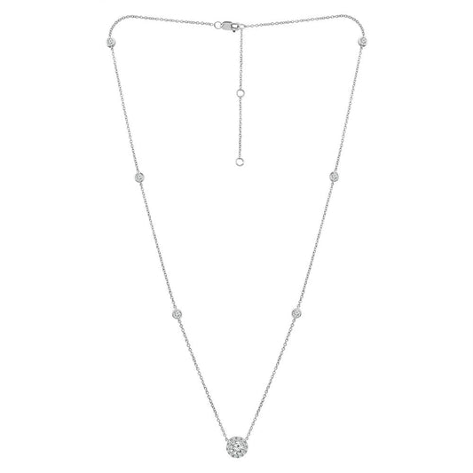 Diamond Necklace 1.60 ct tw 14k White Gold