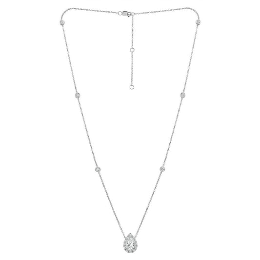 Diamond Necklace 1.60 ct tw 14k White Gold