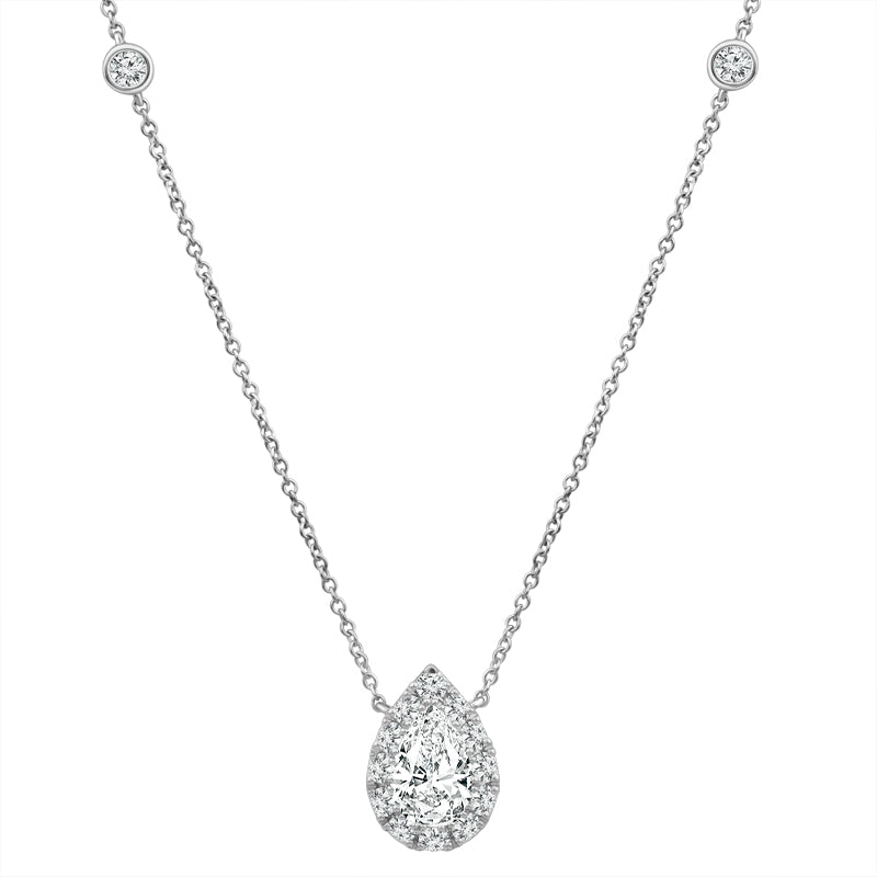 Diamond Necklace 1.60 ct tw 14k White Gold