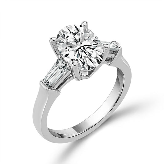 Diamond Bridal Ring 2 ct tw Center OV 14k White Gold