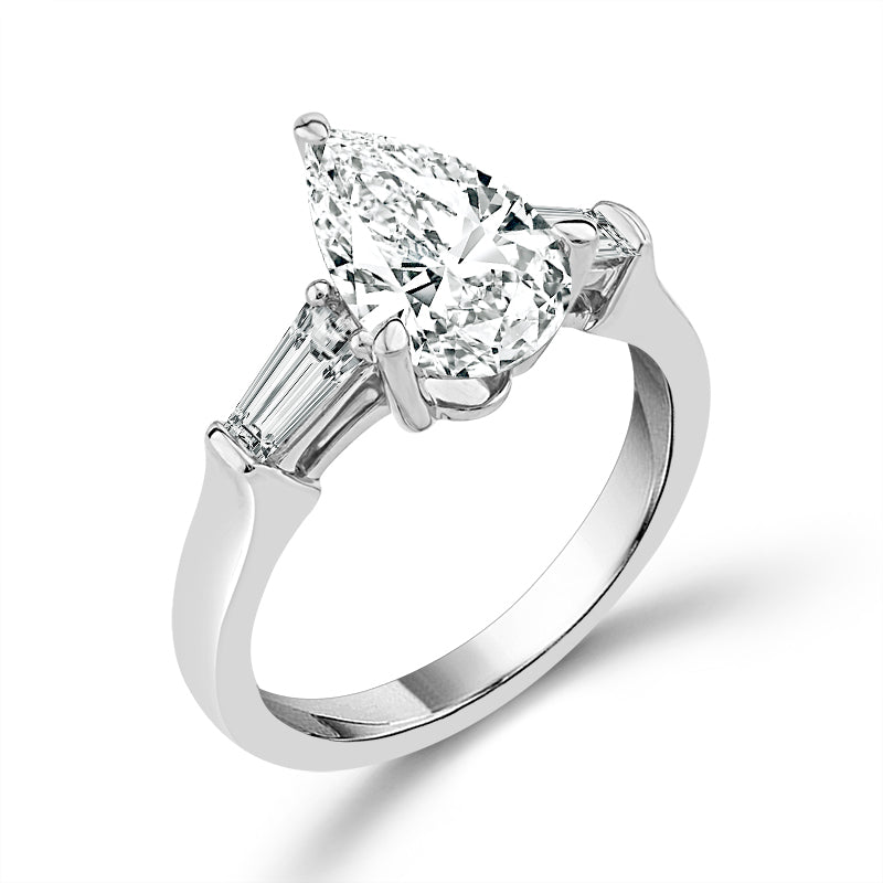 Diamond Bridal Ring 1 1/2 ct tw Center PE 14k White Gold