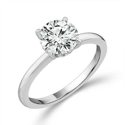 Diamond Bridal Ring 1 1/2 ct tw Center RD 14k White Gold