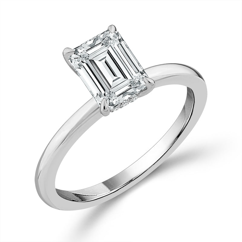 Diamond Bridal Ring 1 1/2 ct tw Center EM 14k White Gold