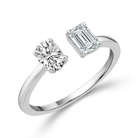 Diamond Engagement Ring 0.90 ct tw 14k White Gold