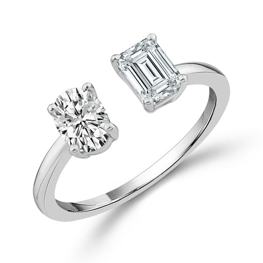 Diamond Engagement Ring 1.40 ct tw 14k White Gold