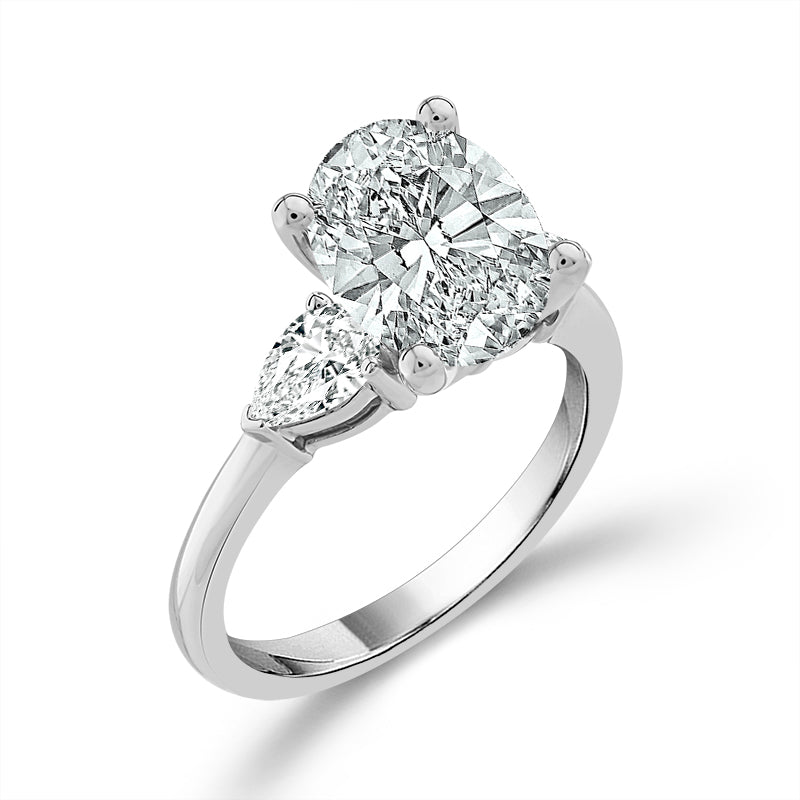 Diamond Bridal Ring 2 ct tw Center OV 14k White Gold