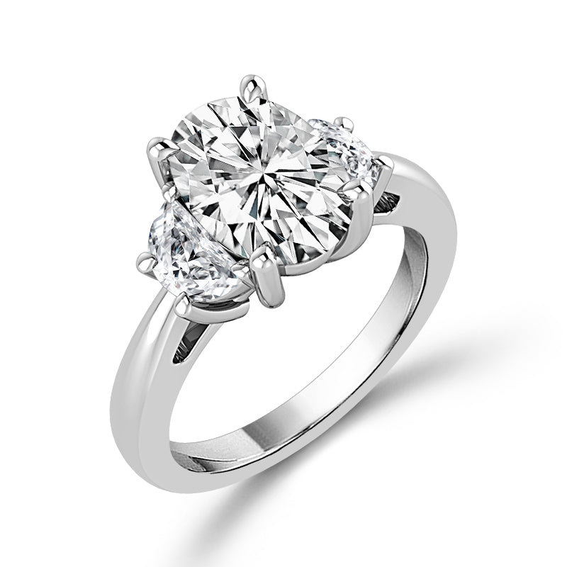 Diamond Bridal Ring 1 1/2 ct tw Center OV 14k White Gold