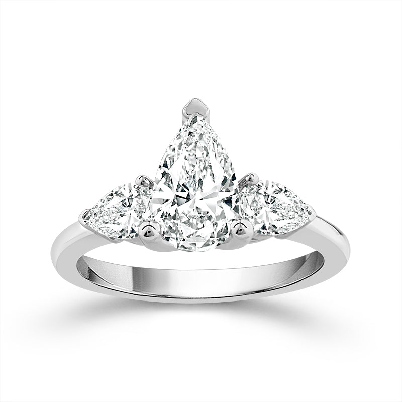 Diamond Bridal Ring 2 ct tw Center PE 14k White Gold