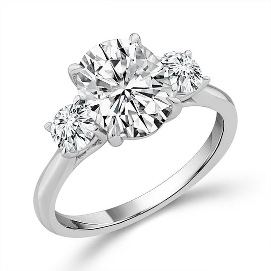 Diamond 3-Stone Ring 2.63 ct tw 14k White Gold